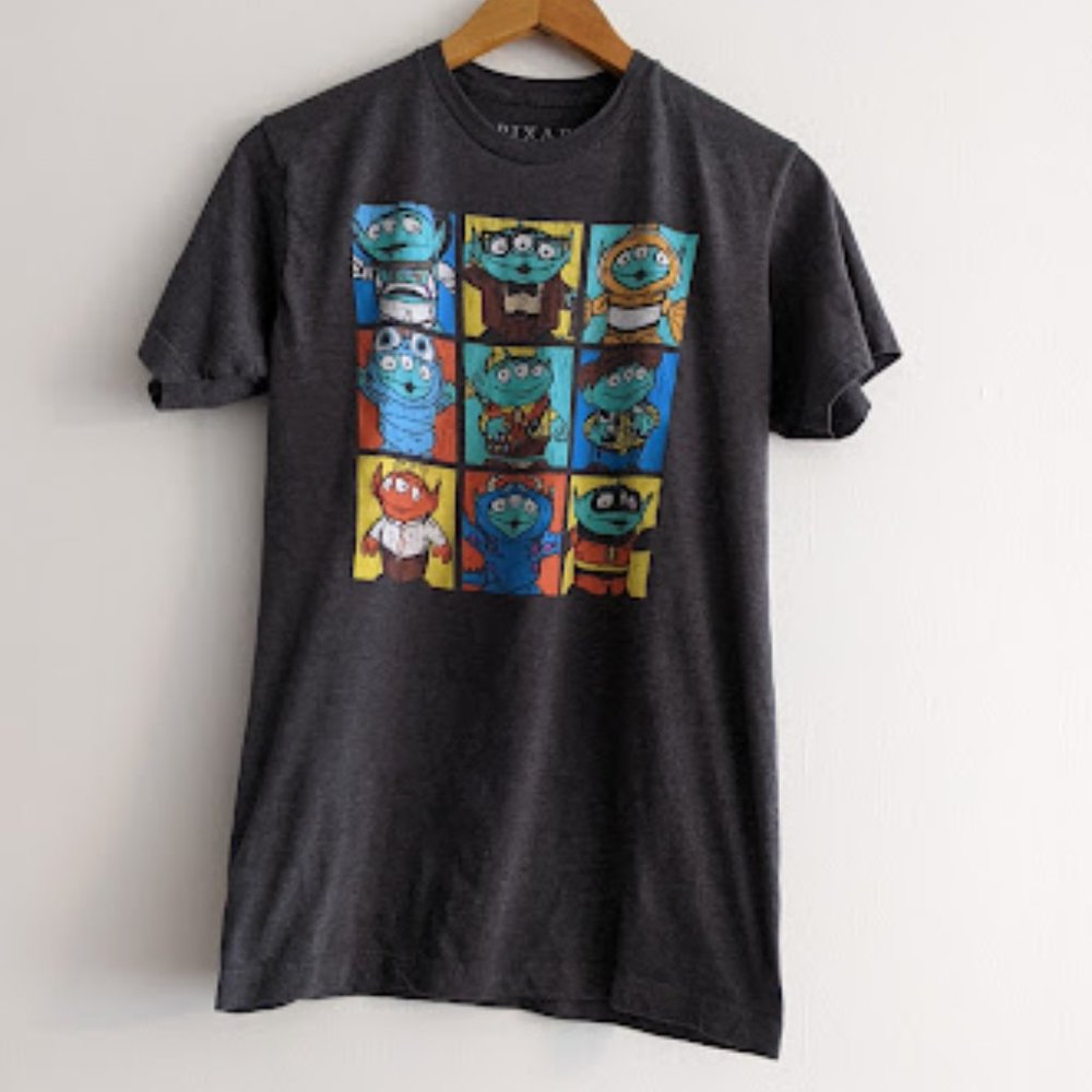 Pixar Dark Gray Toy Story Little Green Men T-Shirt Size M